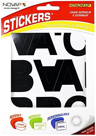 Novadhesif - Pochette lettres adhesives souples (alphabet complet) - 50 Mm - Noir