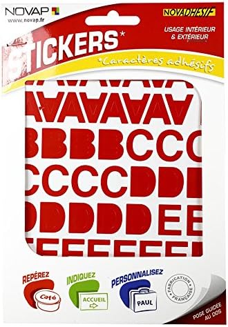 Novadhesif - Pochette lettres adhesives souples (alphabet complet) - 20 Mm - Rouge