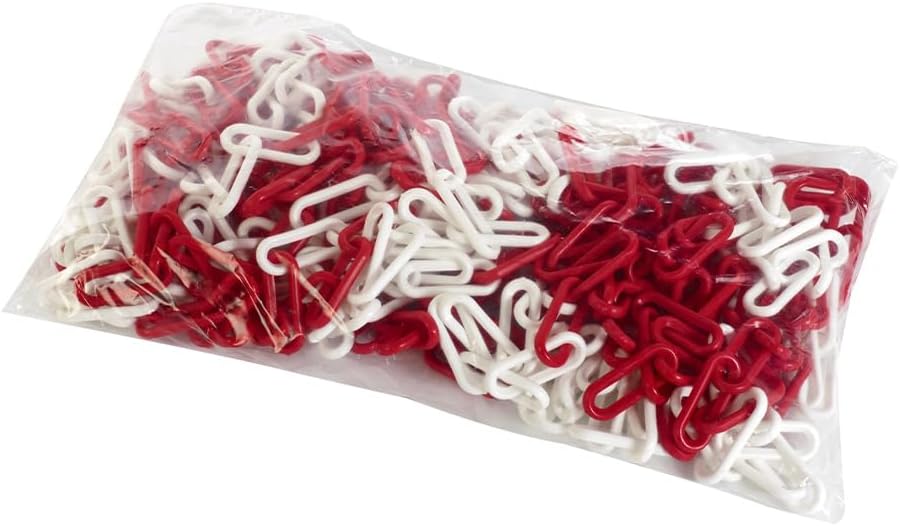 Chaîne plastique Rouge et Blanche - Ø 6mm x 25m en sac - SIGNAL - 1165083