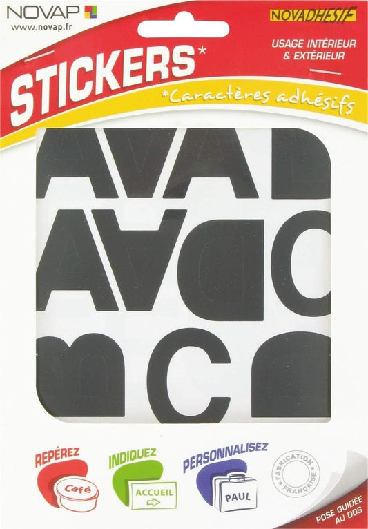 Lettres autocollantes 30mm Noir NOVADHESIFS - 4370262