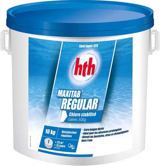 Hth Maxitab Regular 10kg - Galets de Chlore stabilisé 500gr