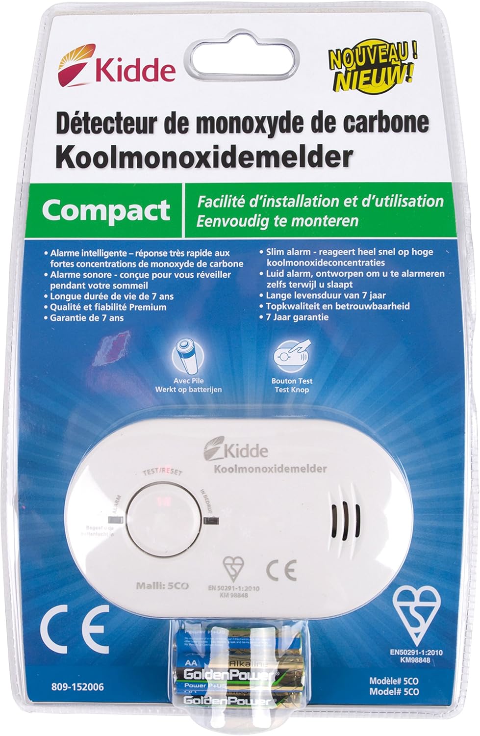 Kidde - Détecteur de CO - Compact - 85 dcb