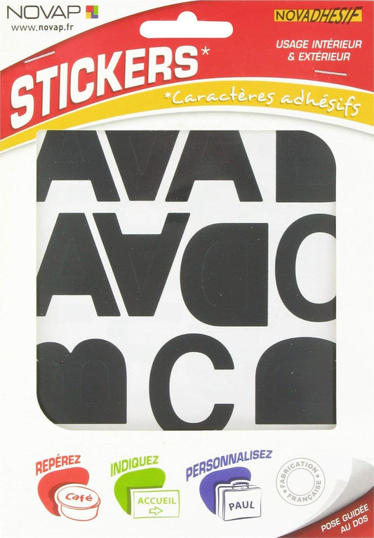 Lettres autocollantes 40mm Noir NOVADHESIFS - 4370385