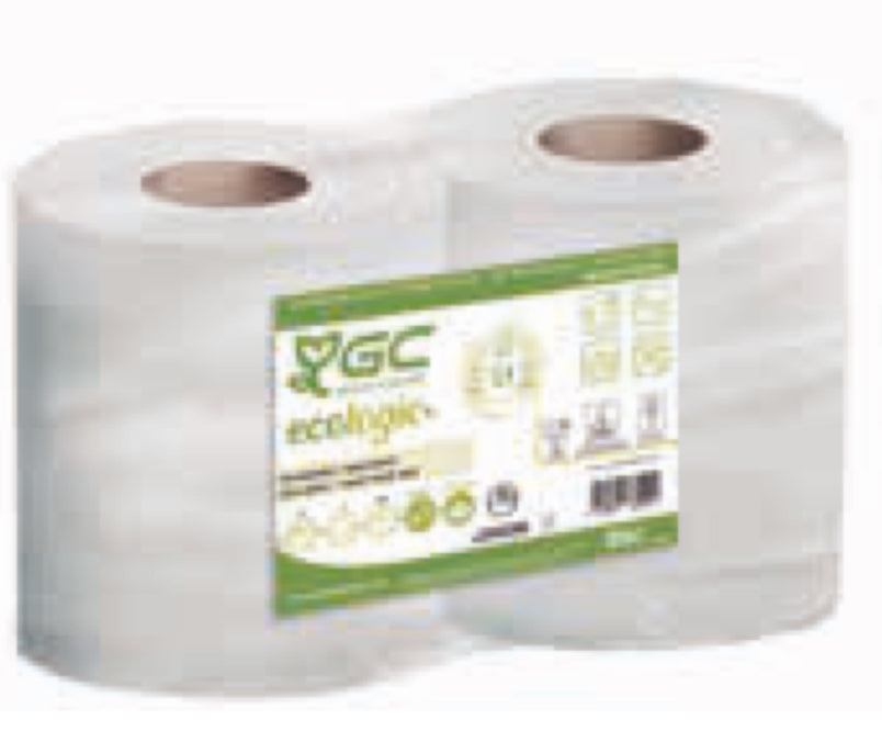 GOMA CAMPS ECOLOGIC+ Maxi Jumbo Papier hygiénique recyclé Ecolabel 2 Plis Blanc - 320 m (1600 formats) Lot de 6